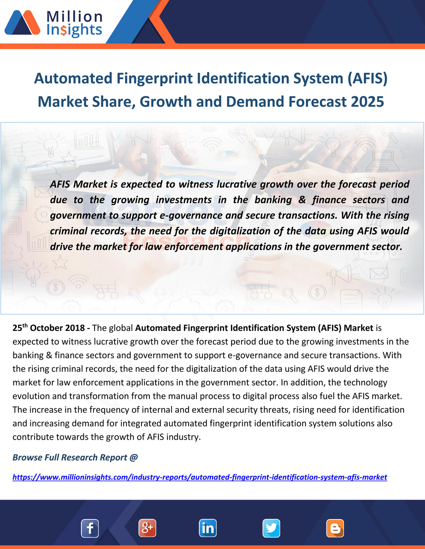 Million Insights Automated Fingerprint Identification System (AFIS