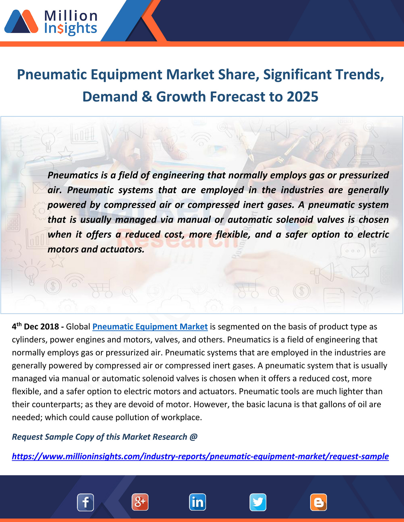 Million Insights Pneumatic Equipment Market Share, Significant Trends, Demand & Growth