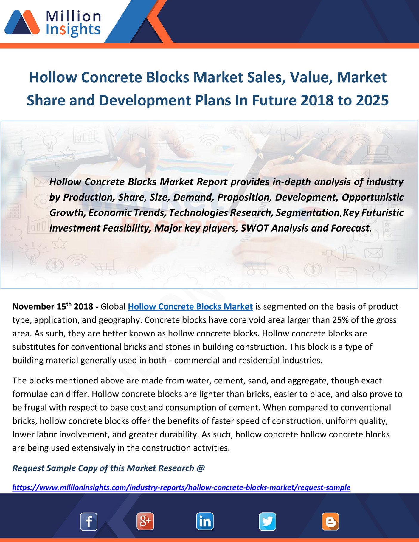 Million Insights Hollow Concrete Blocks Market Sales, Value, Market