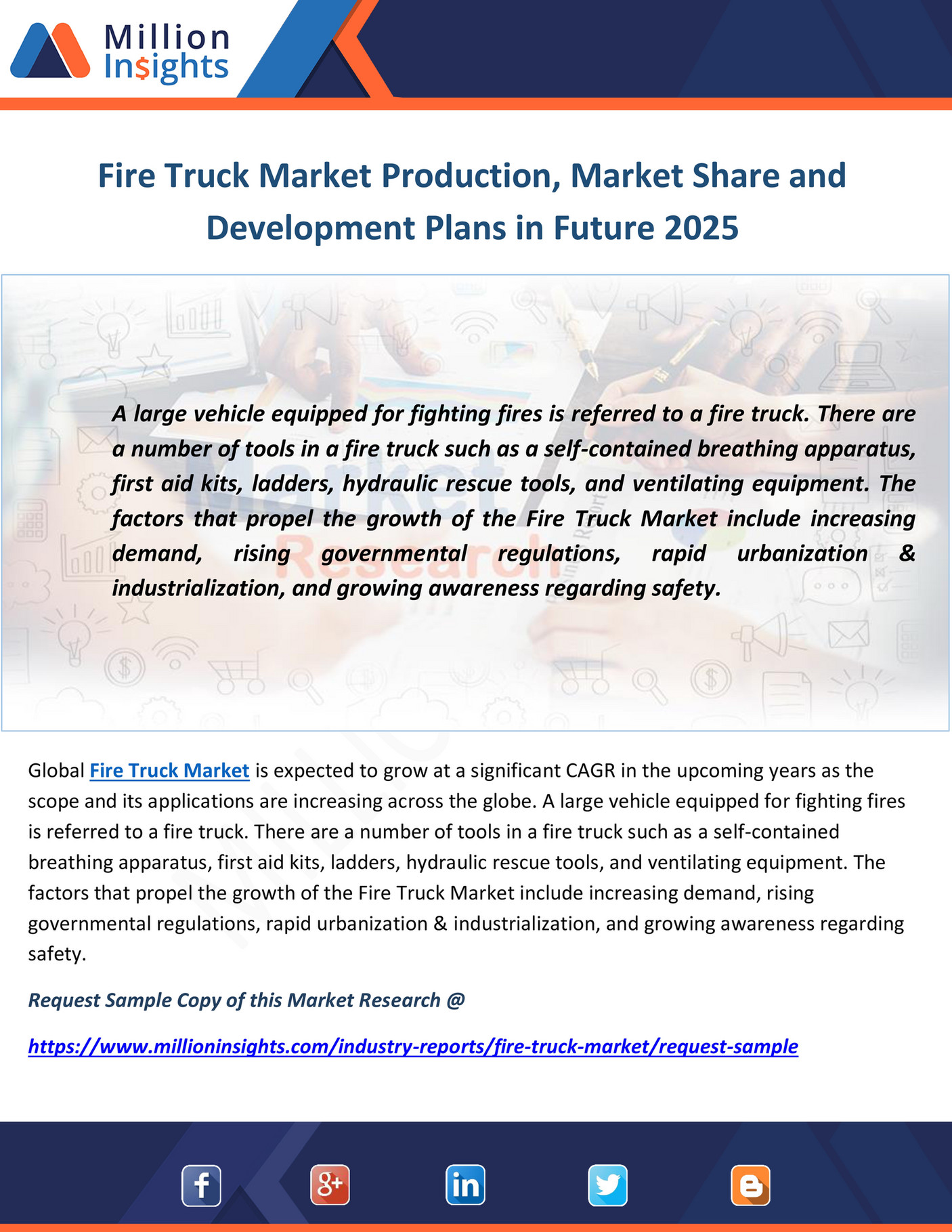 Million Insights Fire Truck Market Production, Market Share and