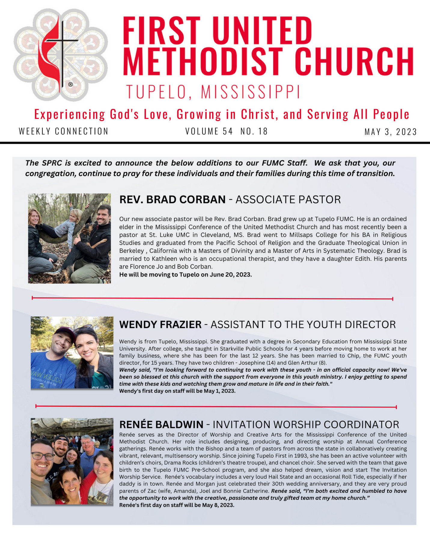 First United Methodist Church, Tupelo MS - FUMC Newsletter 05.03.2023 ...