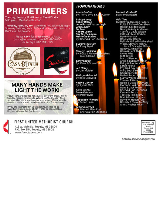 First United Methodist Church, Tupelo MS - FUMC Newsletter 1.21.2026 ...