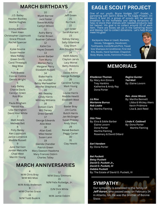Conner Rutledge First United Methodist Church, Tupelo MS - FUMC Newsletter 2.25.2026 ...