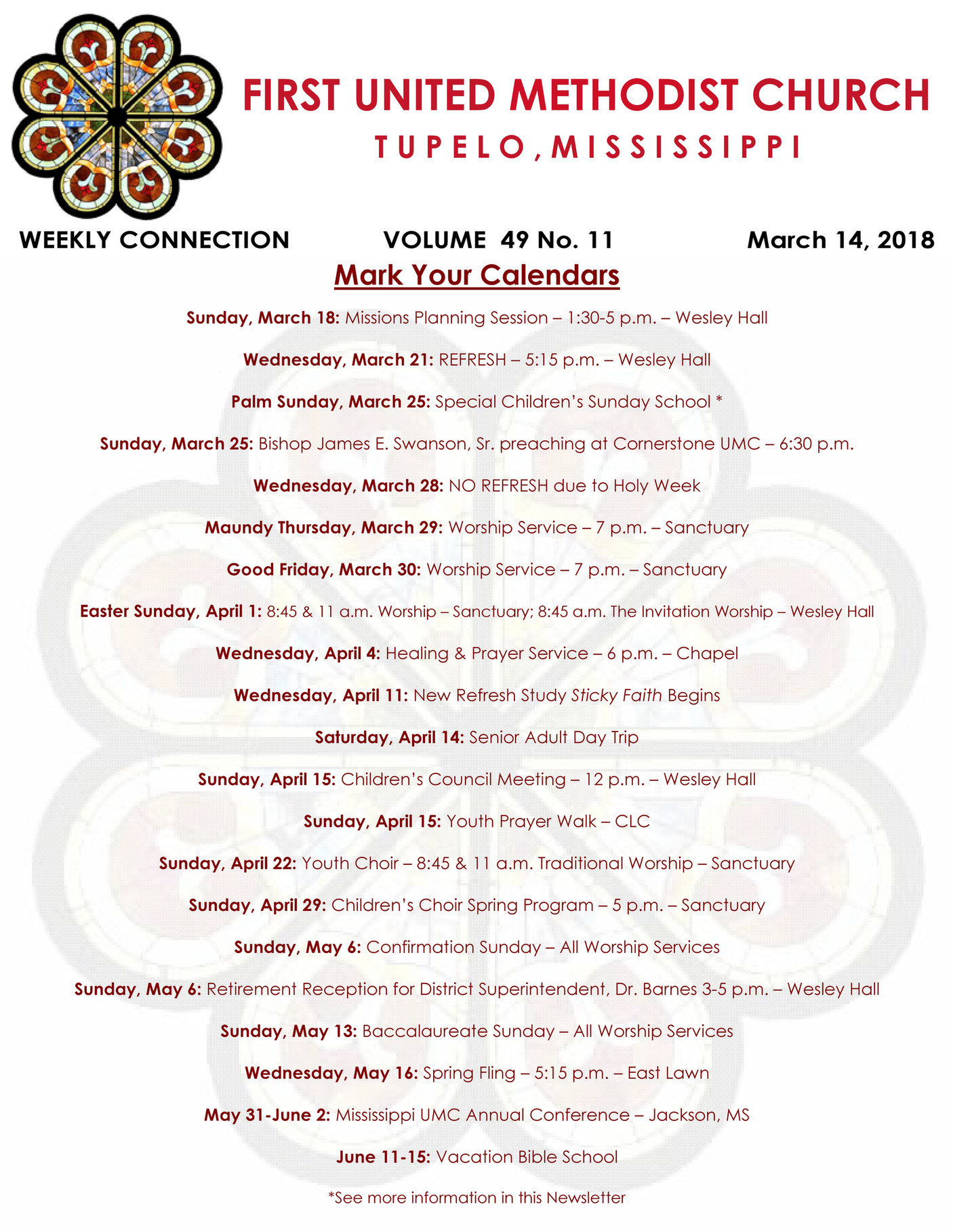 First united methodist church tupelo ms fumc tupelo newsletter 03 14