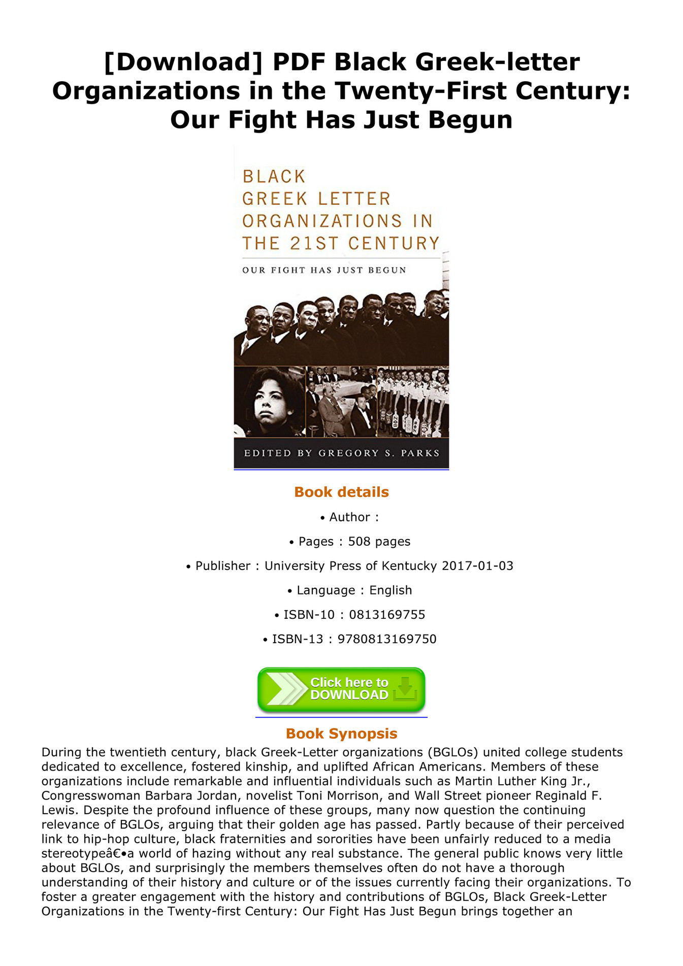 fletchersayer37-download-pdf-black-greek-letter-organizations-in-the-twenty-first-century-our