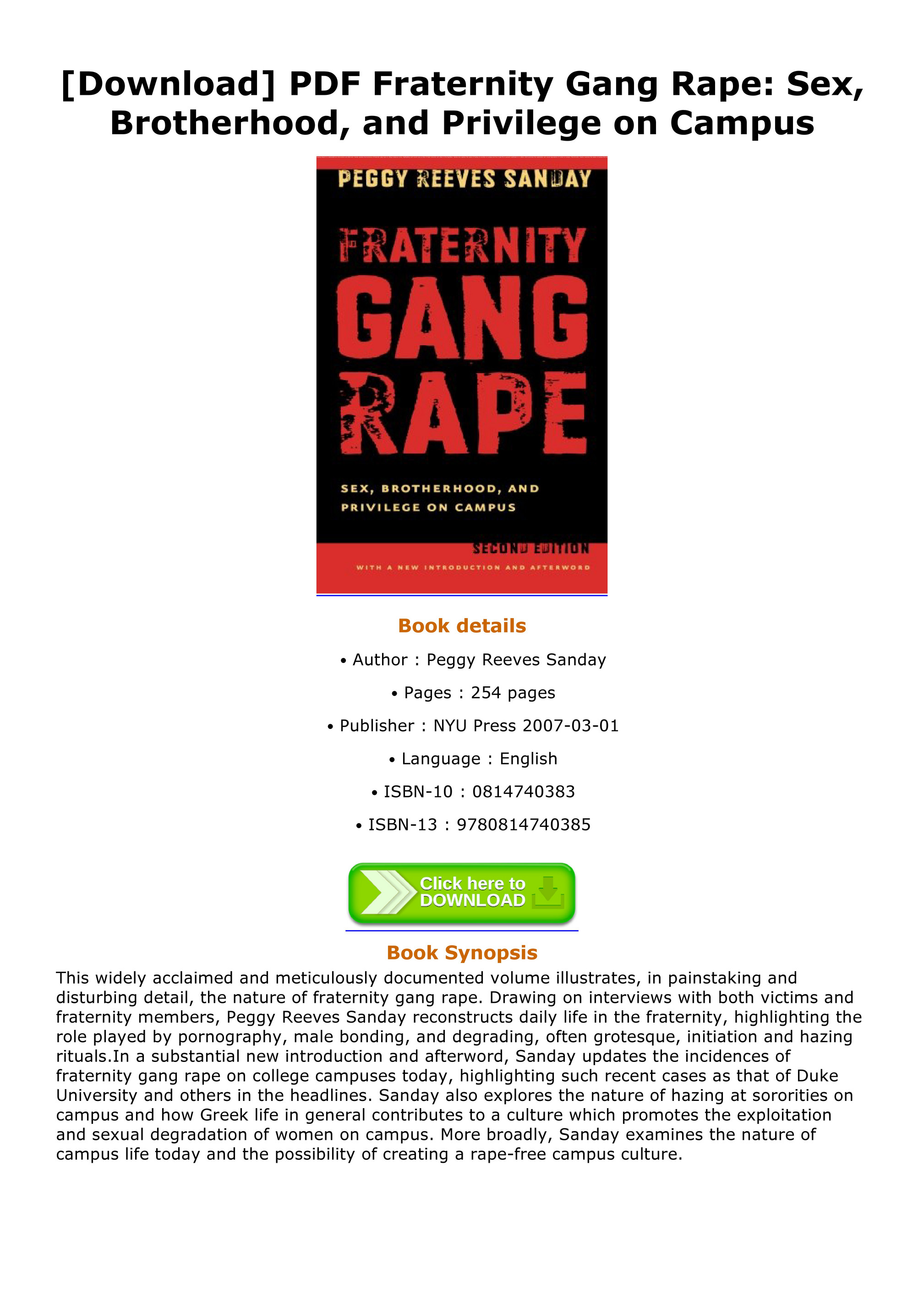 Pittmonpreston84 - Download PDF Fraternity Gang Rape Sex Brotherhood and  Privilege on Campus - Page 1 - Created with Publitas.com