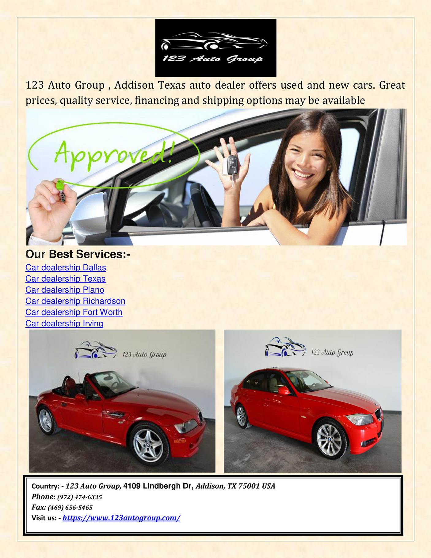 My publications 123 Auto Group Used Cars in Addison Page 1
