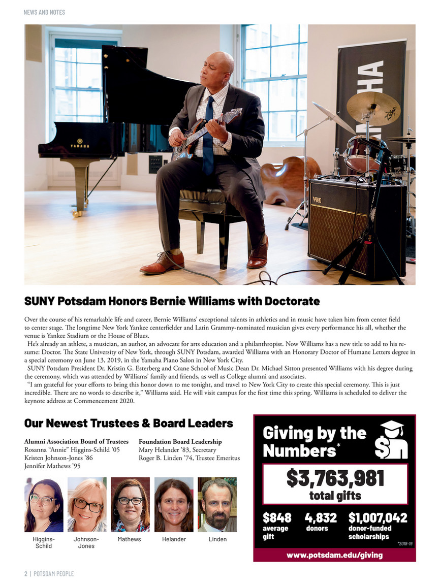 Bernie Williams to Speak at SUNY Potsdam Commencement