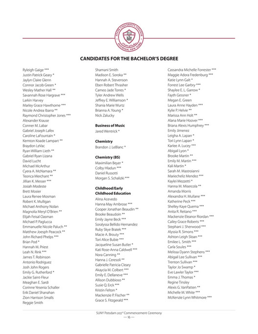 SUNY Potsdam 2023 Commencement Program Page 1617 Created with