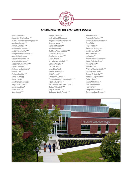 SUNY Potsdam 2023 Commencement Program Page 2021 Created with