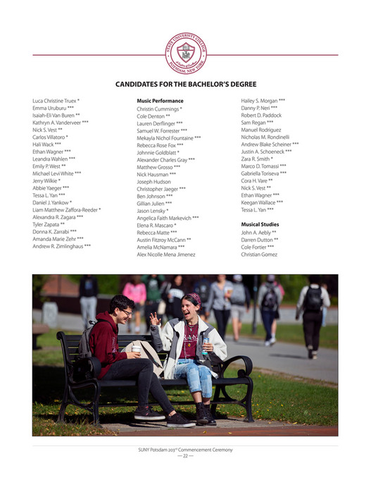 SUNY Potsdam 2023 Commencement Program Page 2223 Created with