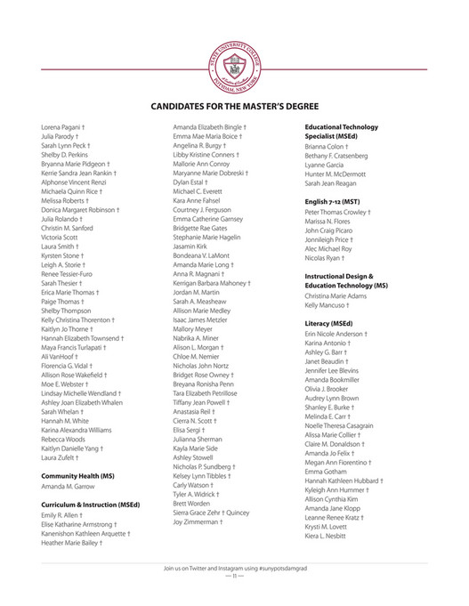 SUNY Potsdam 2023 Commencement Program Page 1011 Created with