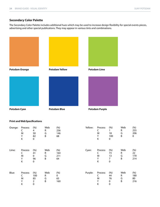 SUNY Potsdam - SUNY Potsdam Brand Guide - Page 24-25 - Created With ...