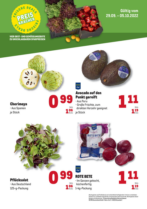 Obst & Gemüse Frischepreise