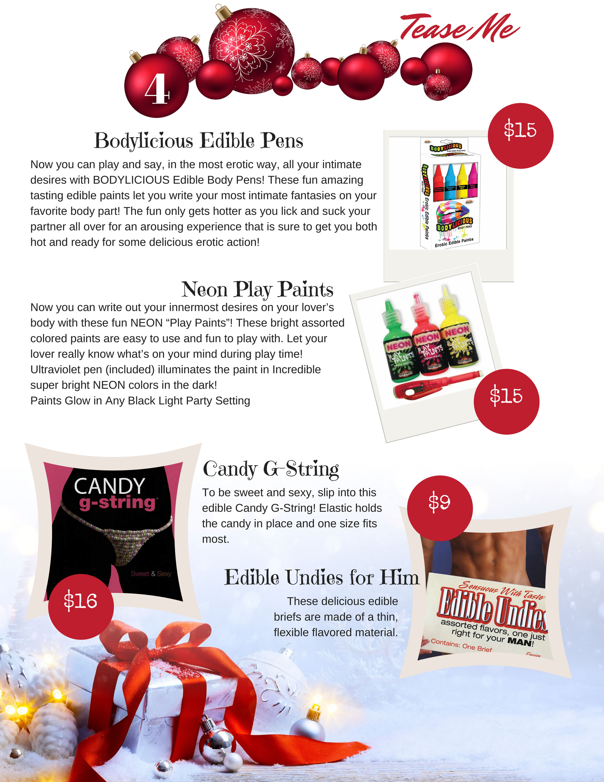 Bodylicious Body Pens Erotic Edible Body Paints Assorted Flavors And Colors  4 Each Per Pack 