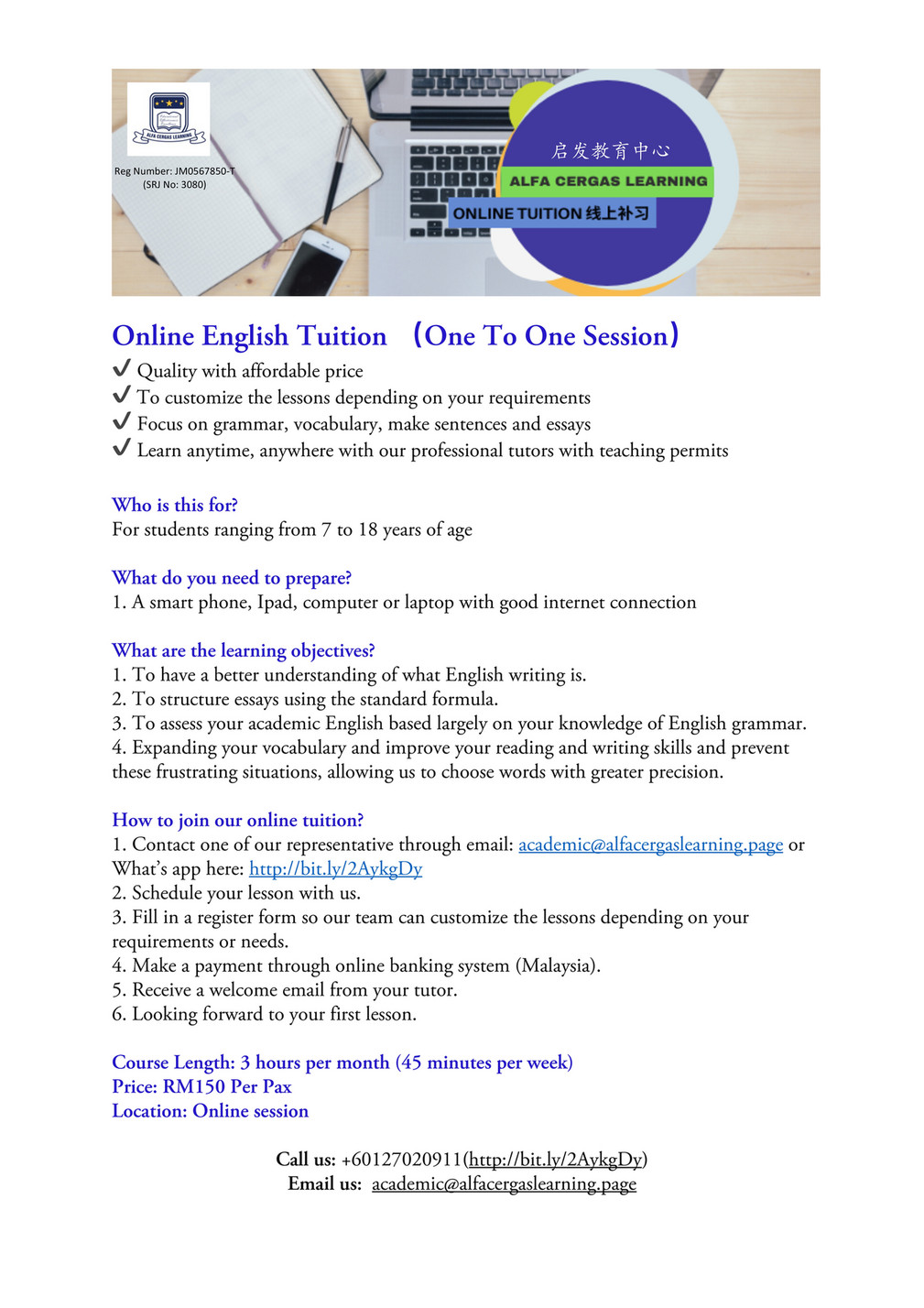 Alfa Cergas Learning Centre Online English Tuition Alfa Cergas Learning Acl Page 1 Created With Publitas Com