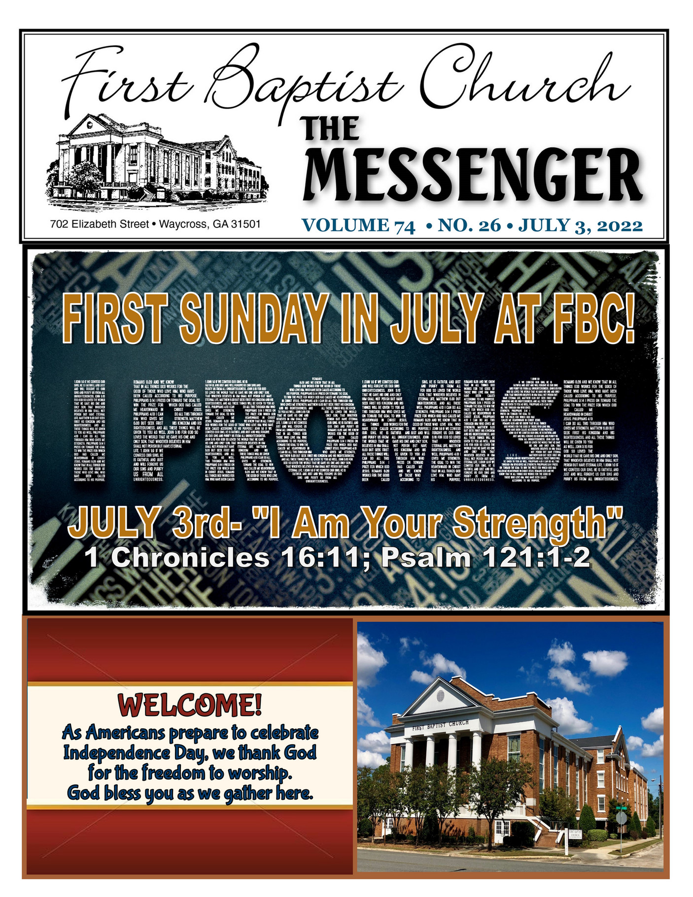 First Baptist Church Waycross, GA - The Messenger, Sunday, JULY 3, 2022 ...