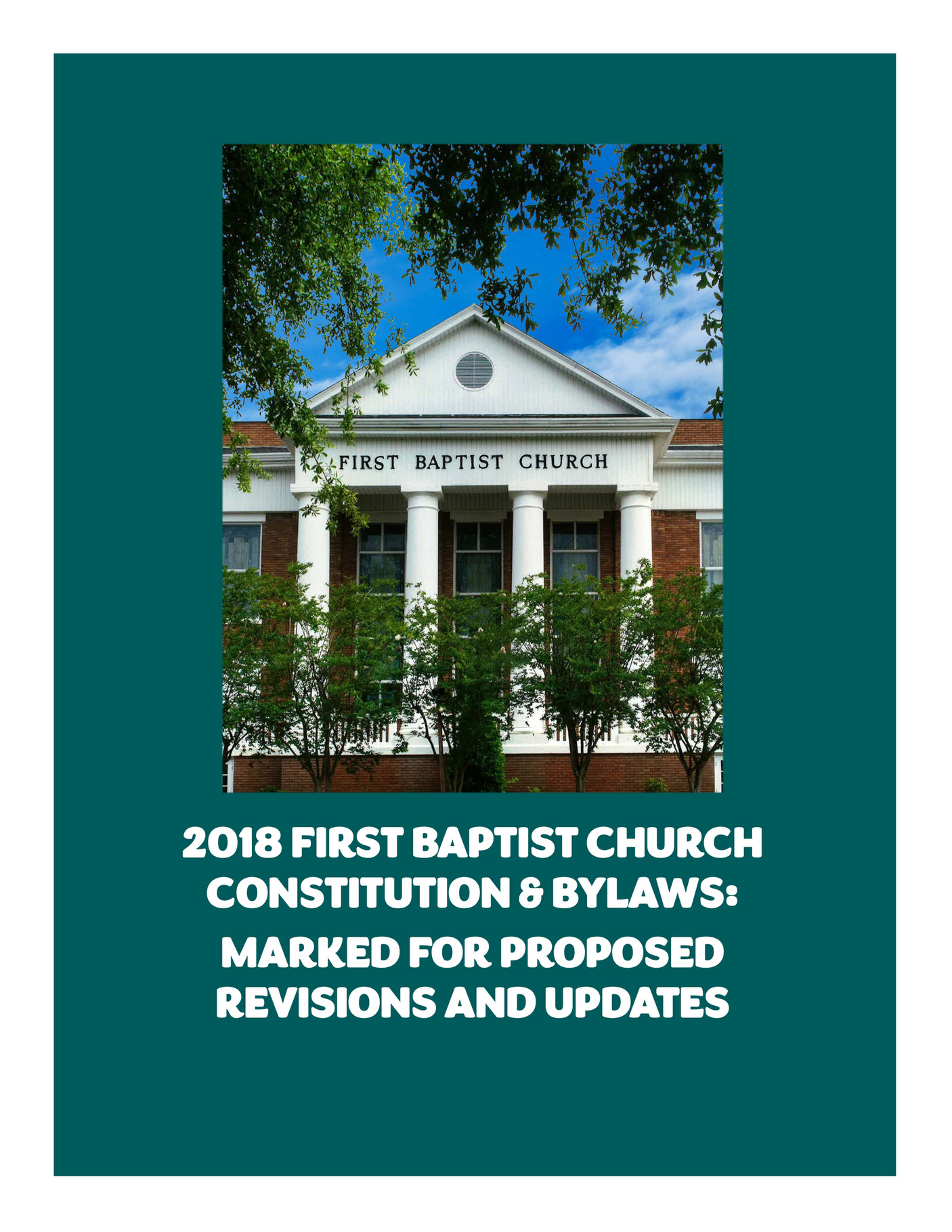 First Baptist Church Waycross, GA - FBC Bylaws Rev 2018 Marked OUT W ...