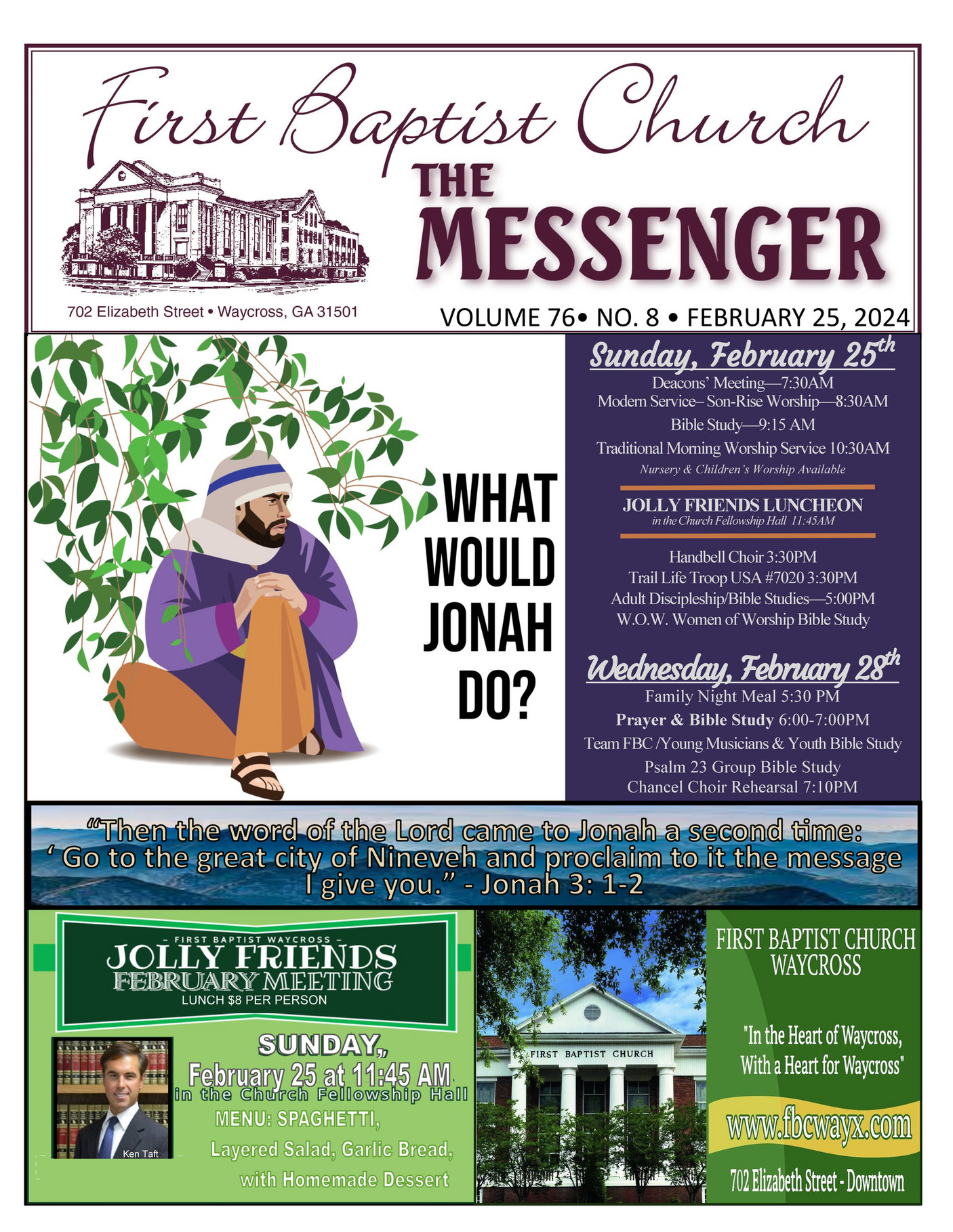 First Baptist Church Waycross, GA - The Messenger, Sunday, February ...