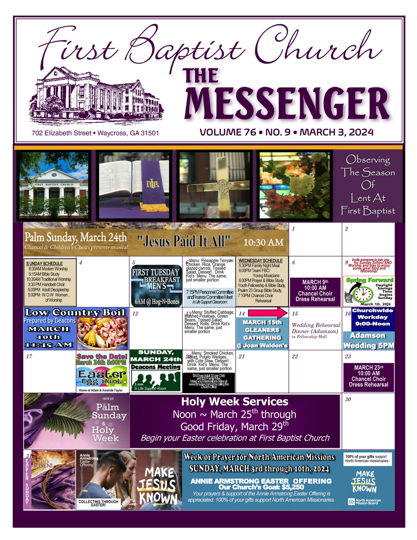 First Baptist Church Waycross, GA The Messenger, Sunday, March 3rd