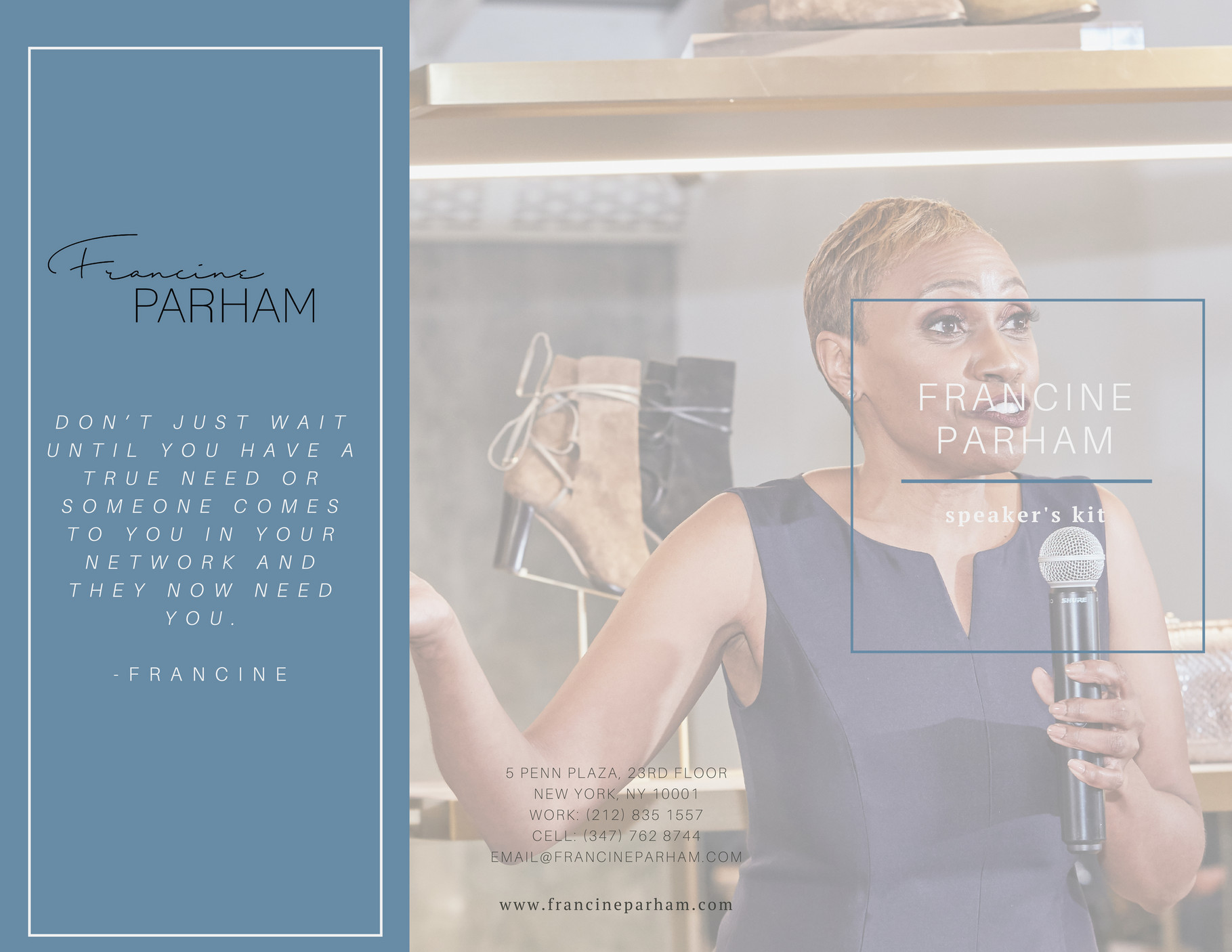 Francine Parham Co Francine Parham Speaking Package Page