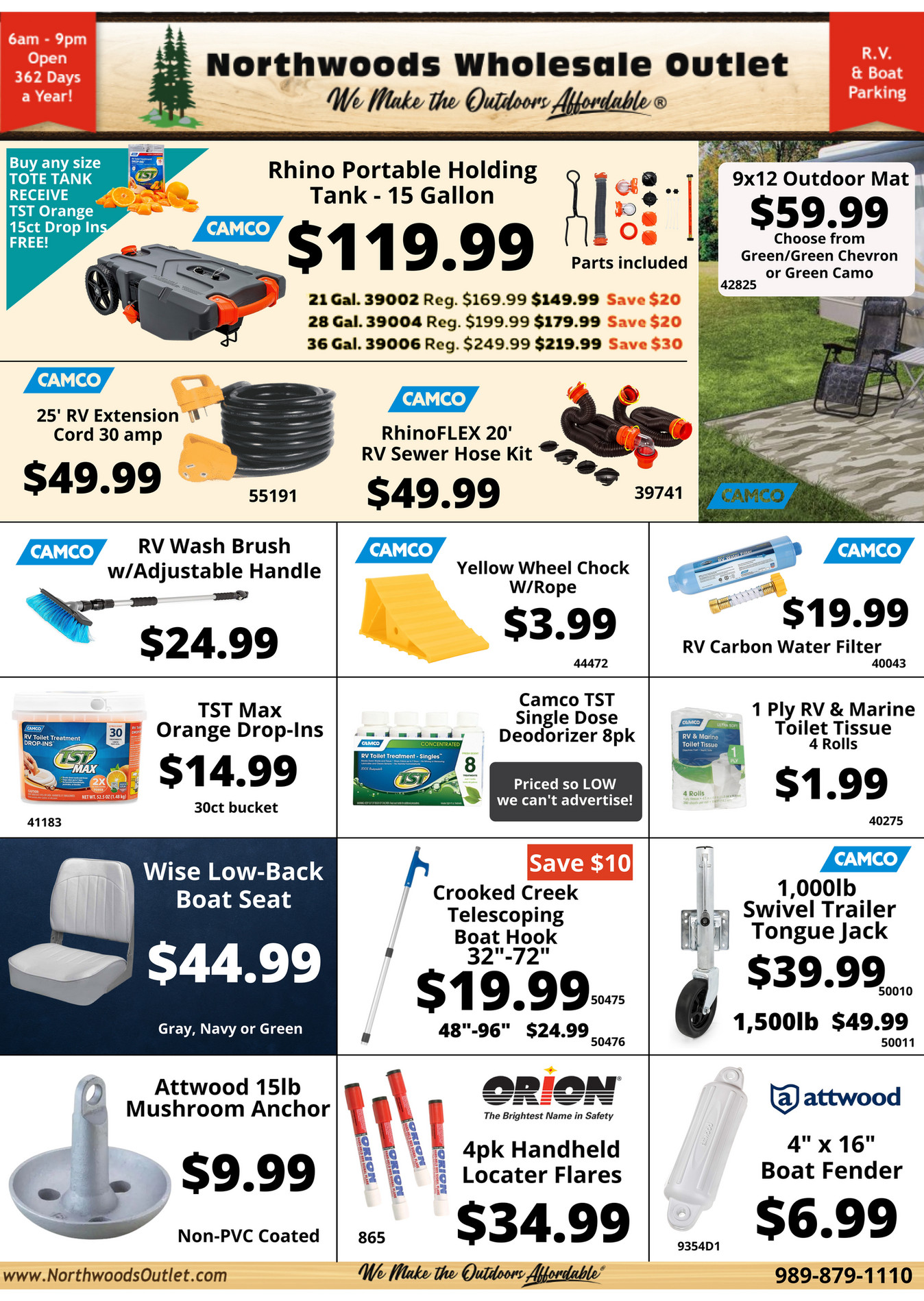 Northwoods Wholesale Outlet RV/Marine Ad Summer 2022 Page 1