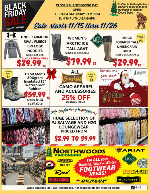 Northwoods Wholesale Outlet Black Friday Savings Start Now! Page 4