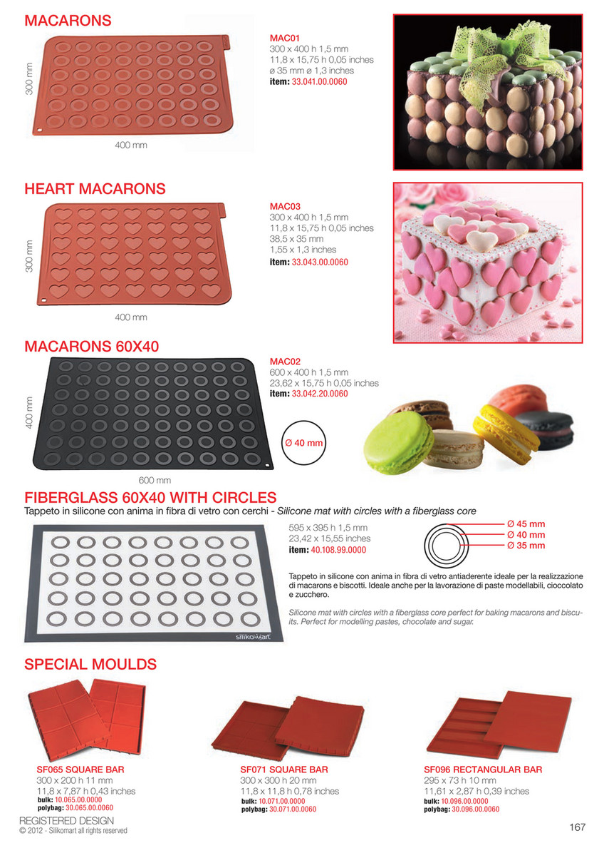 Silikomart MAC03 Silikomart Heart Macarons Silicone Mat - 300 x