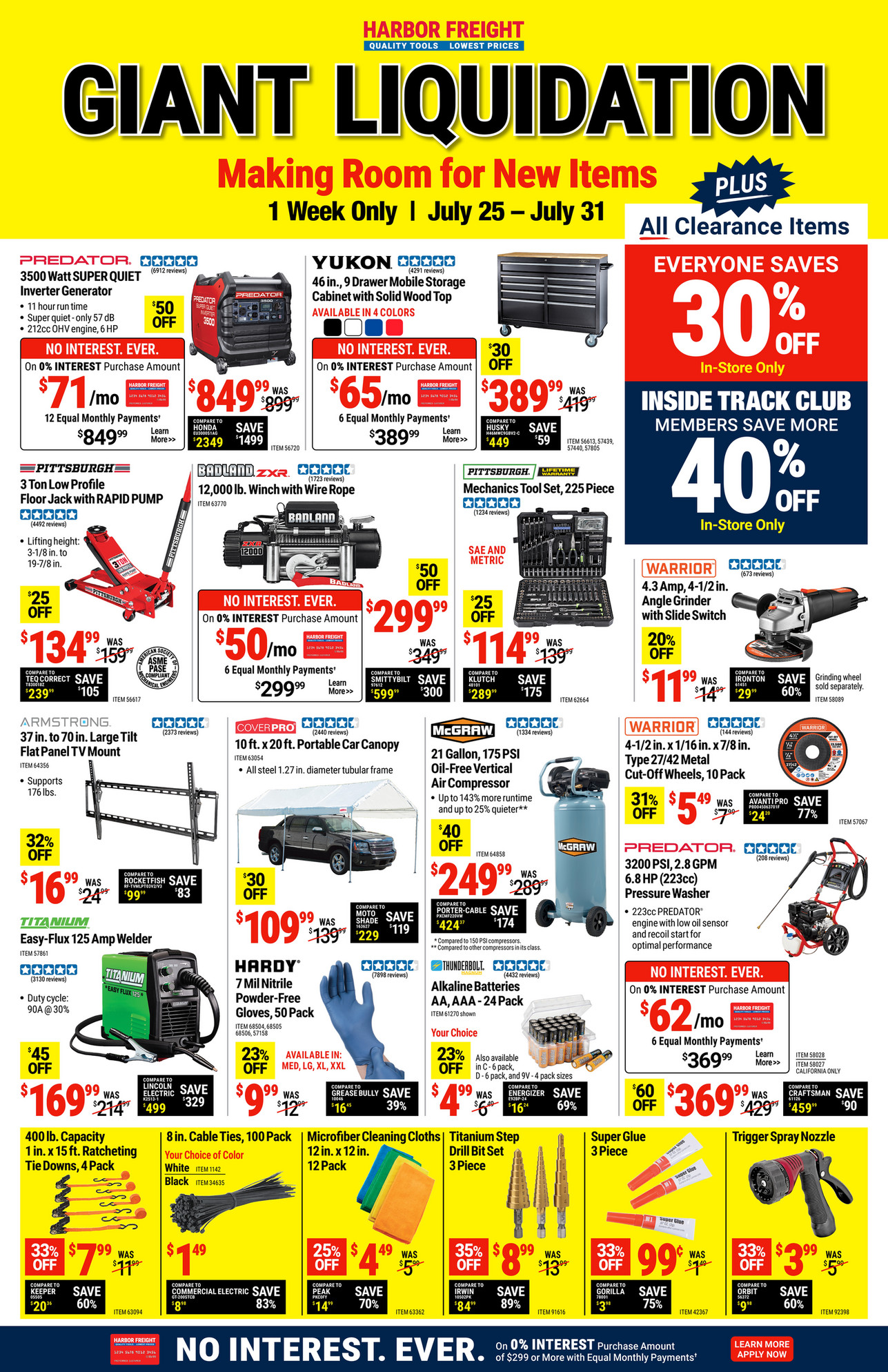 Harbor Freight Tools July Giant Liquidation Digital Flyer Page 1