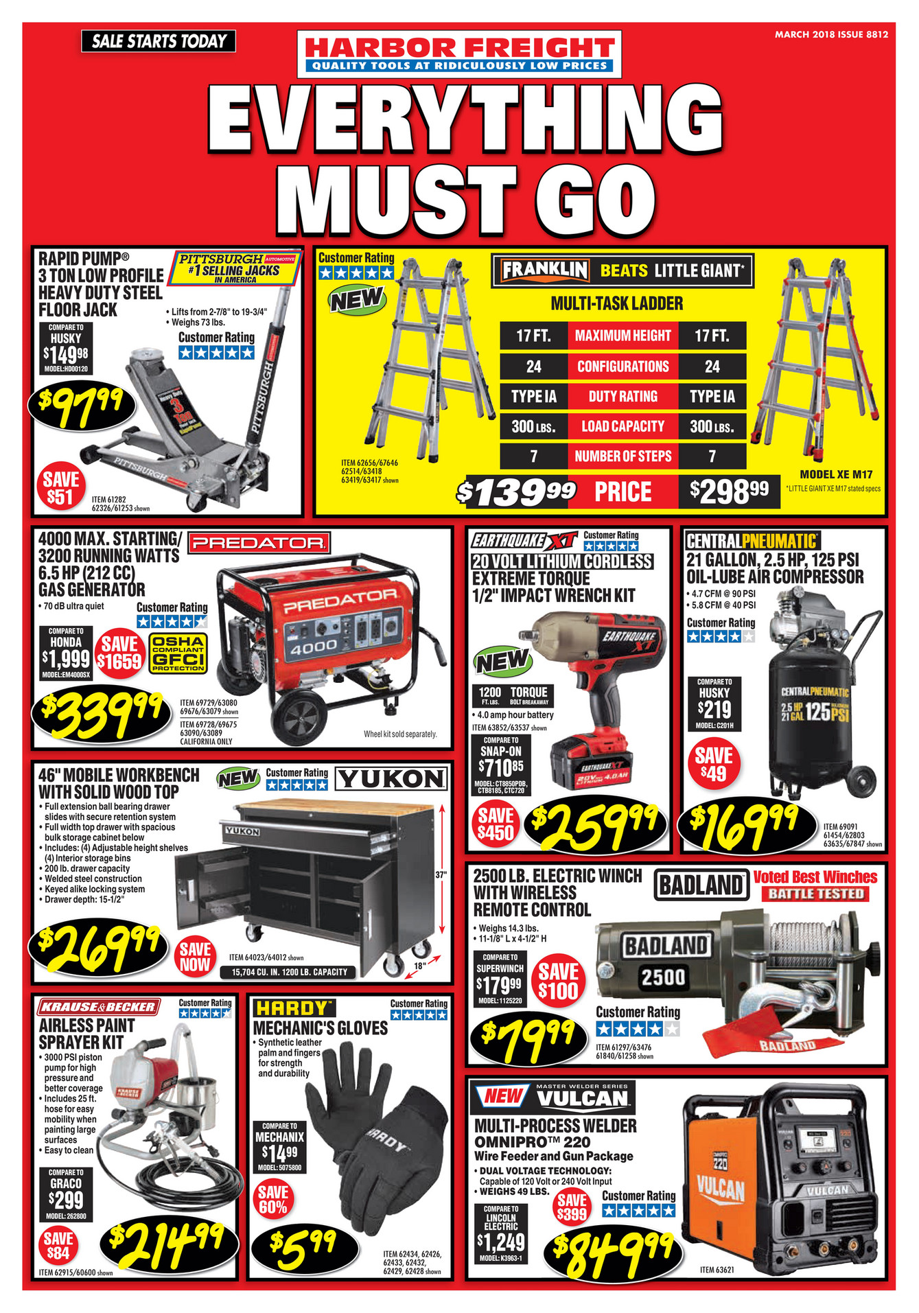 Harbor Freight Tools March 2018 Ad Page 1