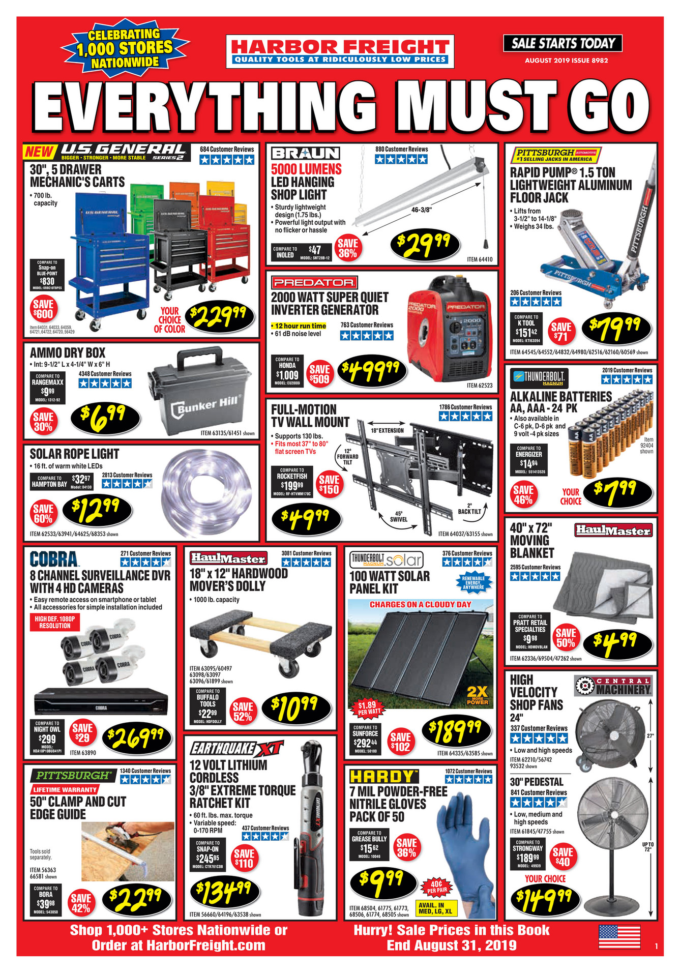 Harbor Freight Tools August 2019 Ad Page 1