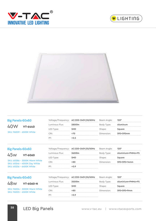 VTAC - V-TAC Dubai Catalog 2021 - Page 58-59