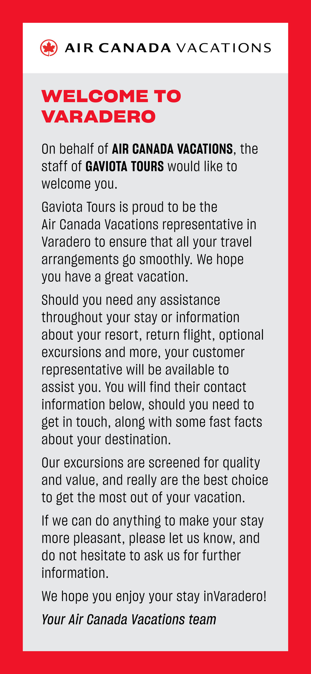 Air Canada Vacations Varadero Guide Page 1 Created with