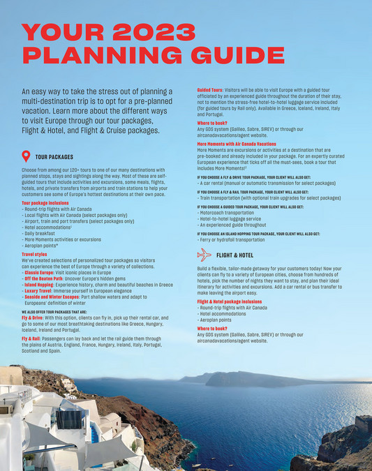 Air canada vacations air canada vacations europe toolkit 2022 23 en