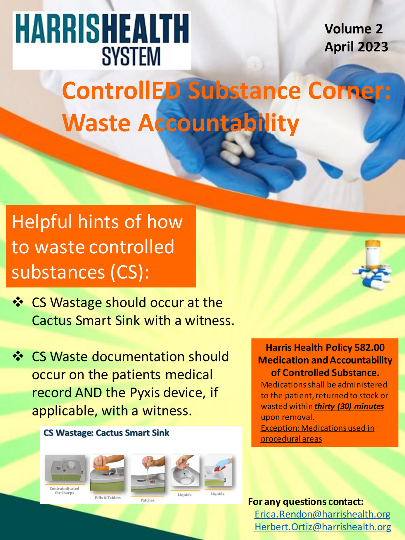 Harris Health System Controlled Substance Corner, April 2023 Page 1