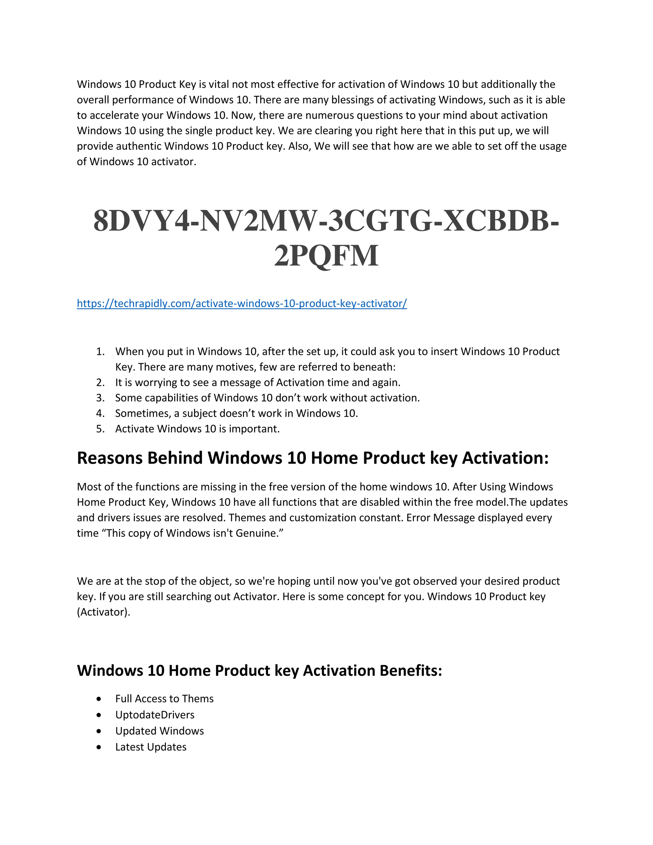 Techrapidly.com - How to activate windows 10 Using Product Key(Windows 10  activator) - Page 1 - Created with Publitas.com