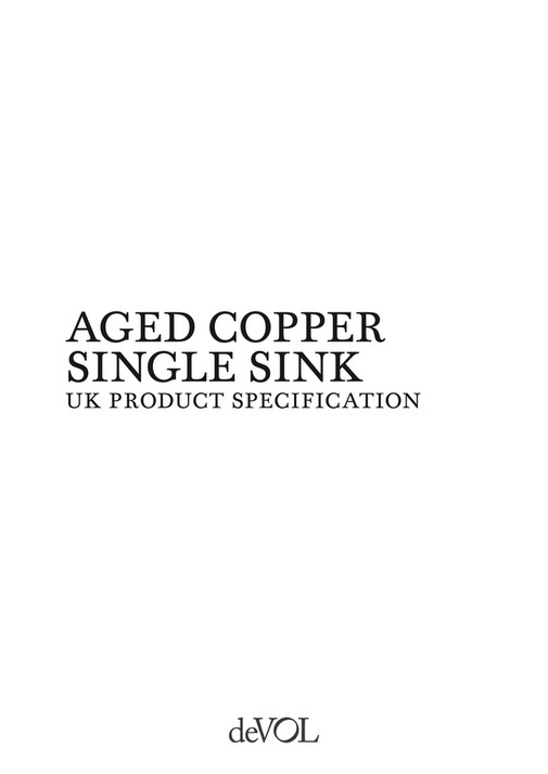 deVOL Kitchens Aged Copper Single Sink UK Product Specifications