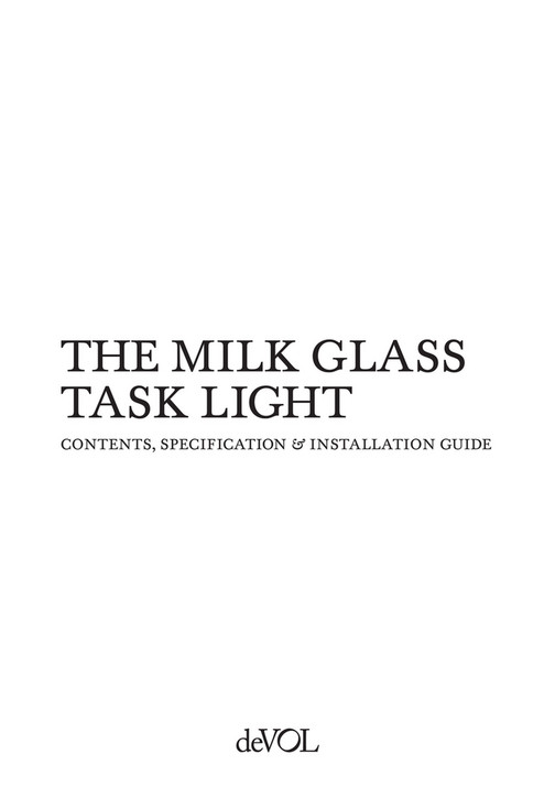 deVOL Kitchens - The Heirloom Task Light with Milk Glass Shade - UK ...