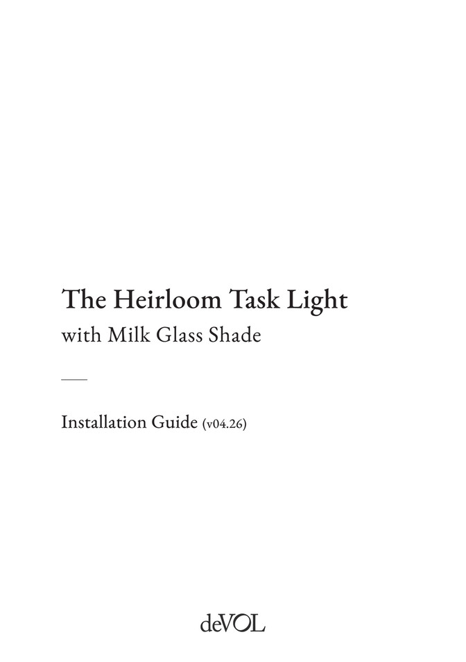 deVOL Kitchens - The Heirloom Task Light with Milk Glass Shade - US ...