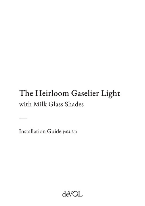 deVOL Kitchens - The Heirloom Gaselier Light with Milk Glass Shades ...