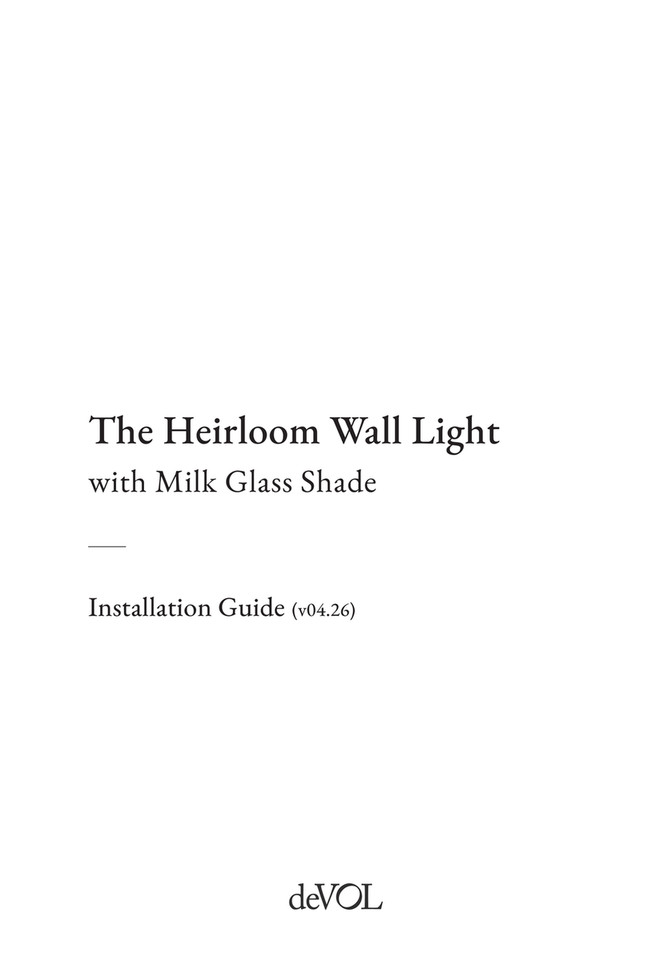 deVOL Kitchens - The Heirloom Wall Light with Milk Glass Shade - US ...