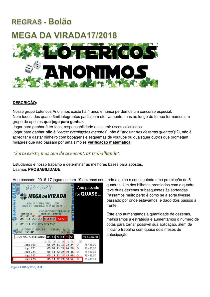 lotericosanonimos - Descrição - Regras Bolão - MEGA DA VIRADA18 - Page 5 -  Created with Publitas.com