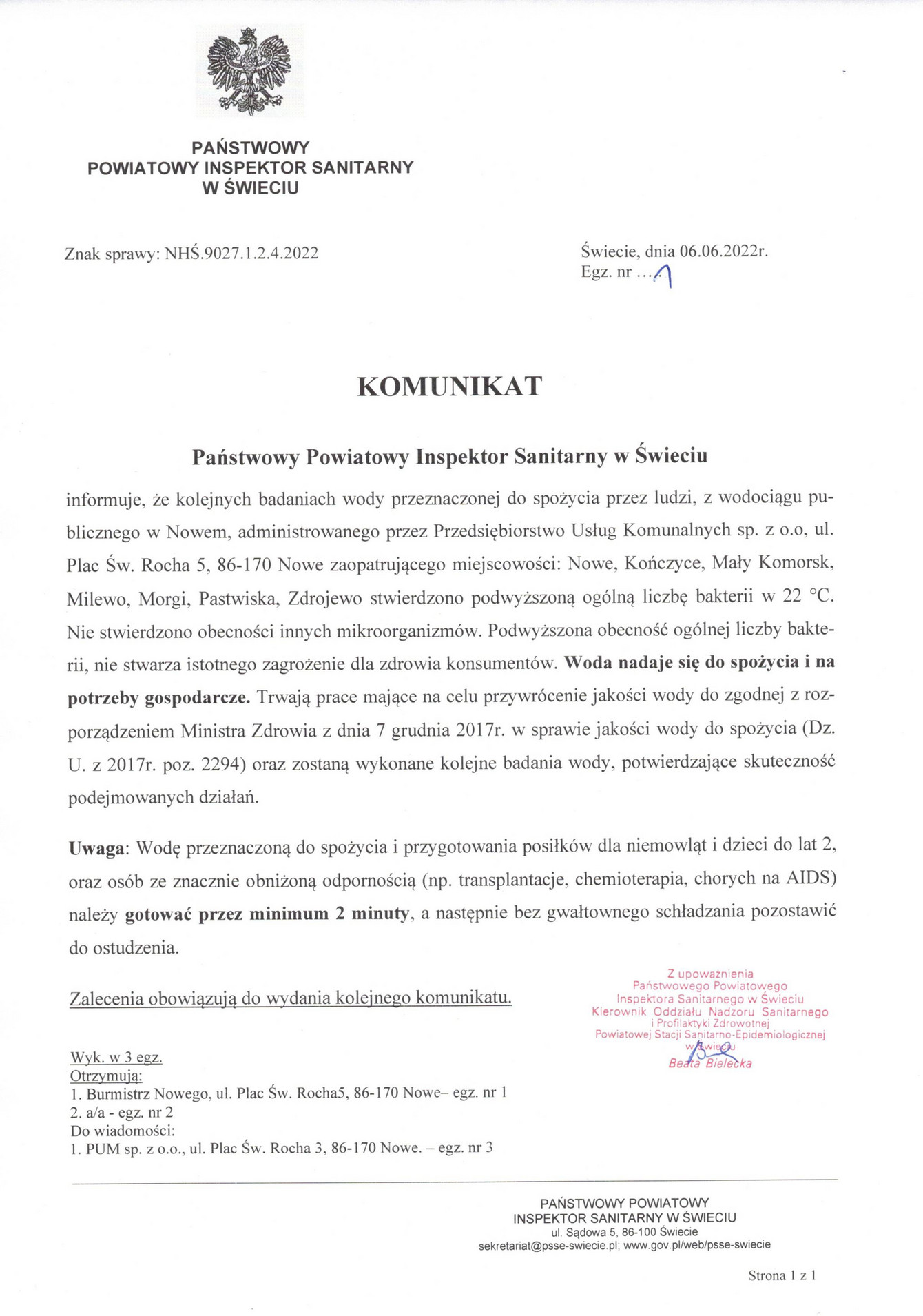 My Publications - Komunikat PPIS 06.06.2022 - Strona 1 - Created With ...