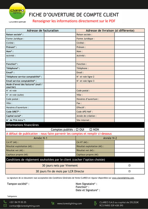 My Publications - Formulaire Ouverture De Compte Client CLAREO - Page 1 ...