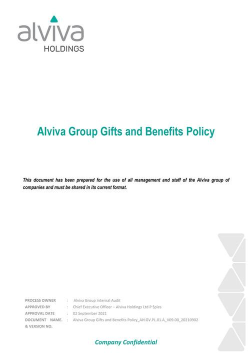 Pinnacle Gifts and Benefits Policy Page 1