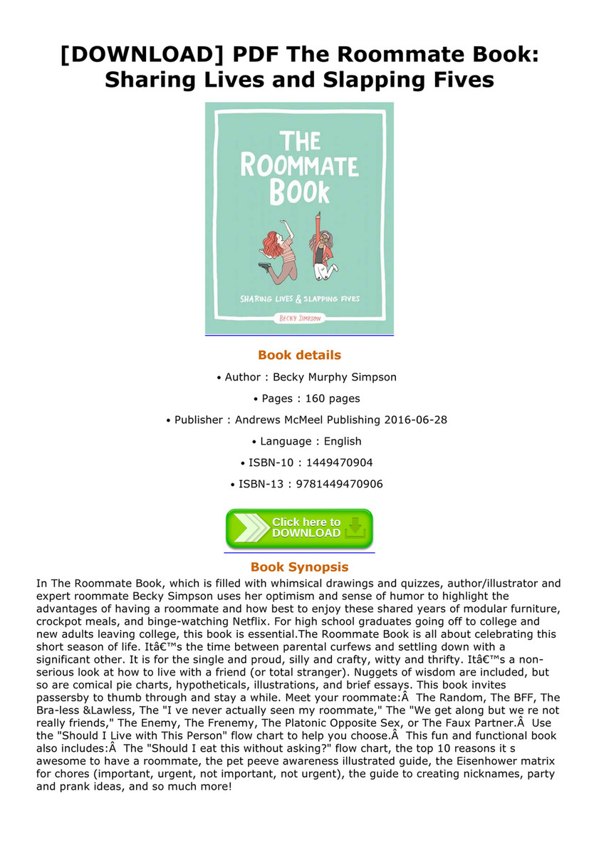 Jeanna Download Pdf The Roommate Book Sharing Lives And Slapping Fives Pdf Page 1 Created With Publitas Com