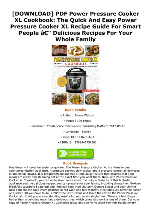 Viva DOWNLOAD PDF Power Pressure Cooker XL Cookbook The Quick And
