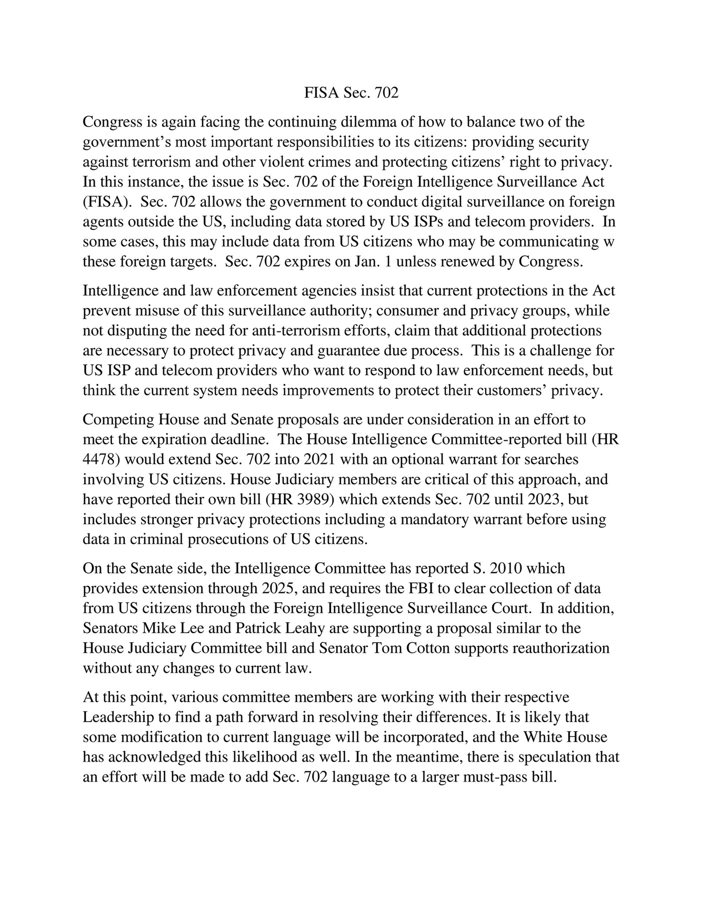 Prime Policy Group FISA, December 2017 Page 1 Created with