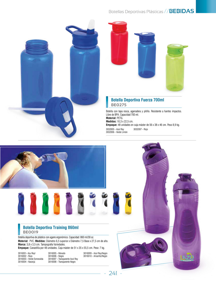 Botellas deportivas de PVC