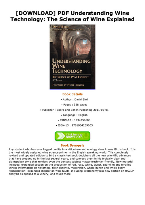 aBOOK DOWNLOAD PDF Understanding Wine Technology The Science of Wine Explained Page 1